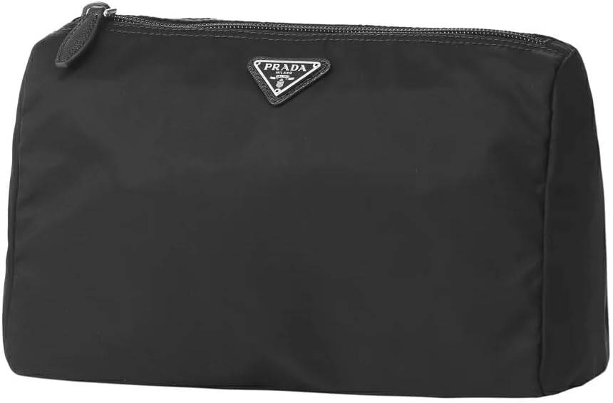 Prada Vela Nylon Beauty Bag Cosmetic Makeup Case - Black | Silver-tone hardware Zipper closure Interior zipper pocket Dust bag and Authenticity cards included