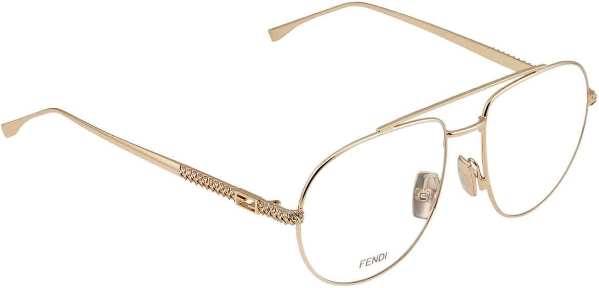 FENDI Clear Demo Pilot Ladies Eyeglasses FF 0446 0J5G 56