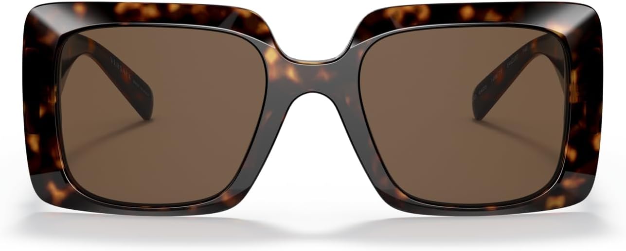 Versace Woman Sunglasses Havana Frame, Dark Brown Lenses, 54MM