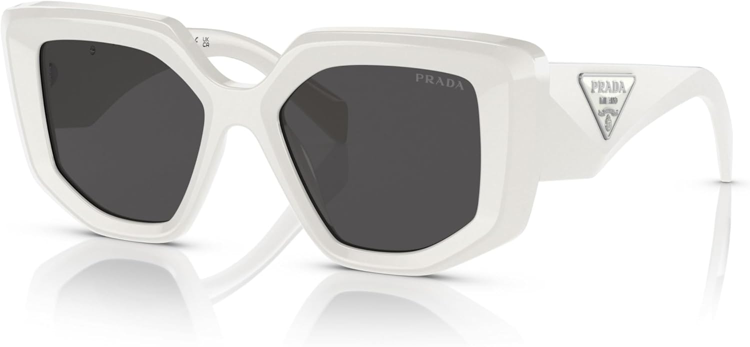 Prada PR 14ZS 1425S0 Talc Plastic Fashion Sunglasses Grey Lens
