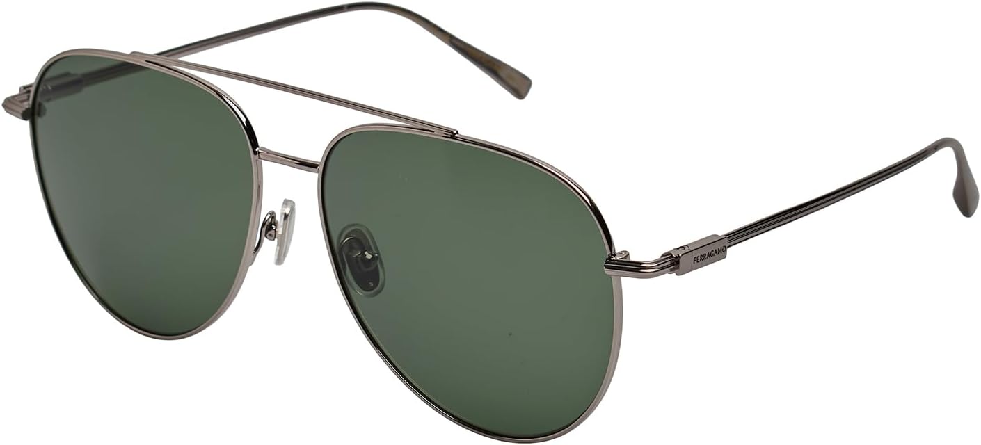 FERRAGAMO Sunglasses SF 308 S 044 Light Ruthenium/Green