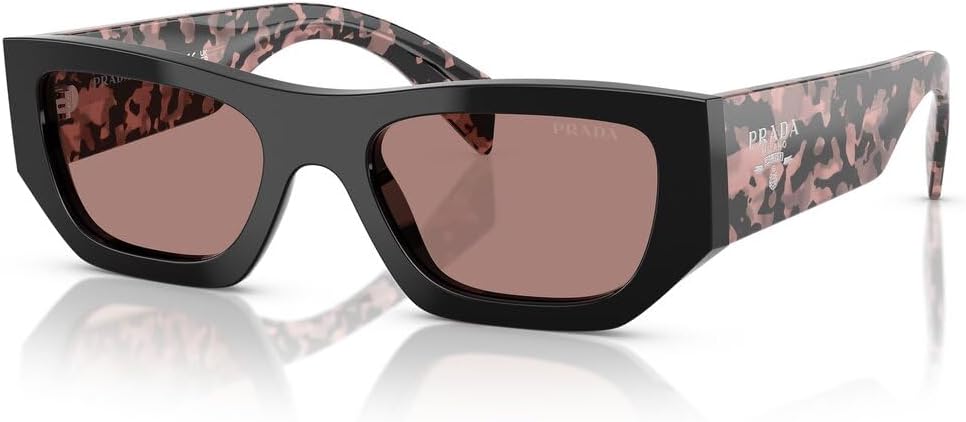 Prada Light Brown Rectangular Ladies Sunglasses PR A01S 13P60B 53