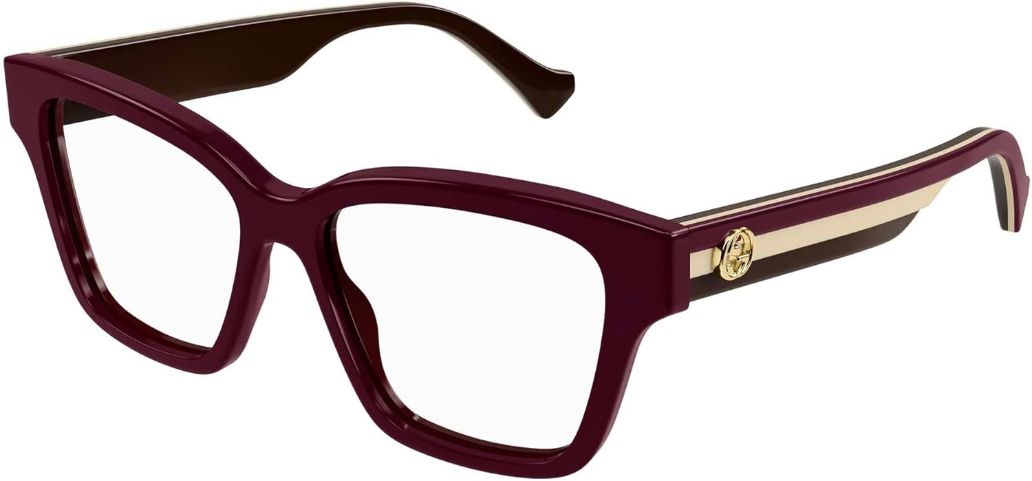Gucci GG 1302O 005 Burgundy Cat Eye Women's Eyeglasses