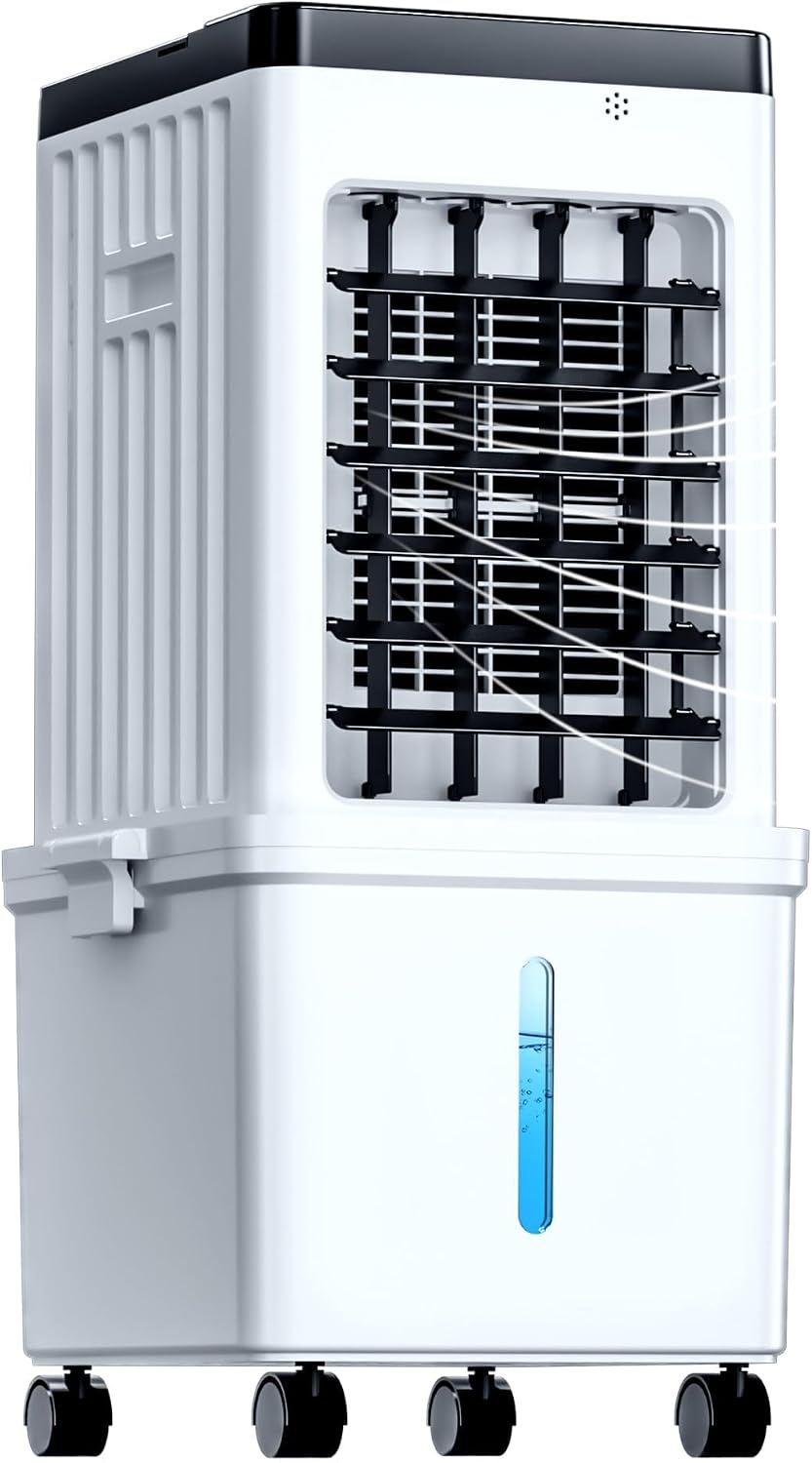 Portable Air Conditioners, Swamp Cooler Portable AC Unit for Home Use, Windowless Evaporative Air Cooler with 2.6 Ga Removable Water Tank, Fast Cooling Portable AC for Room, Bedroom, Office