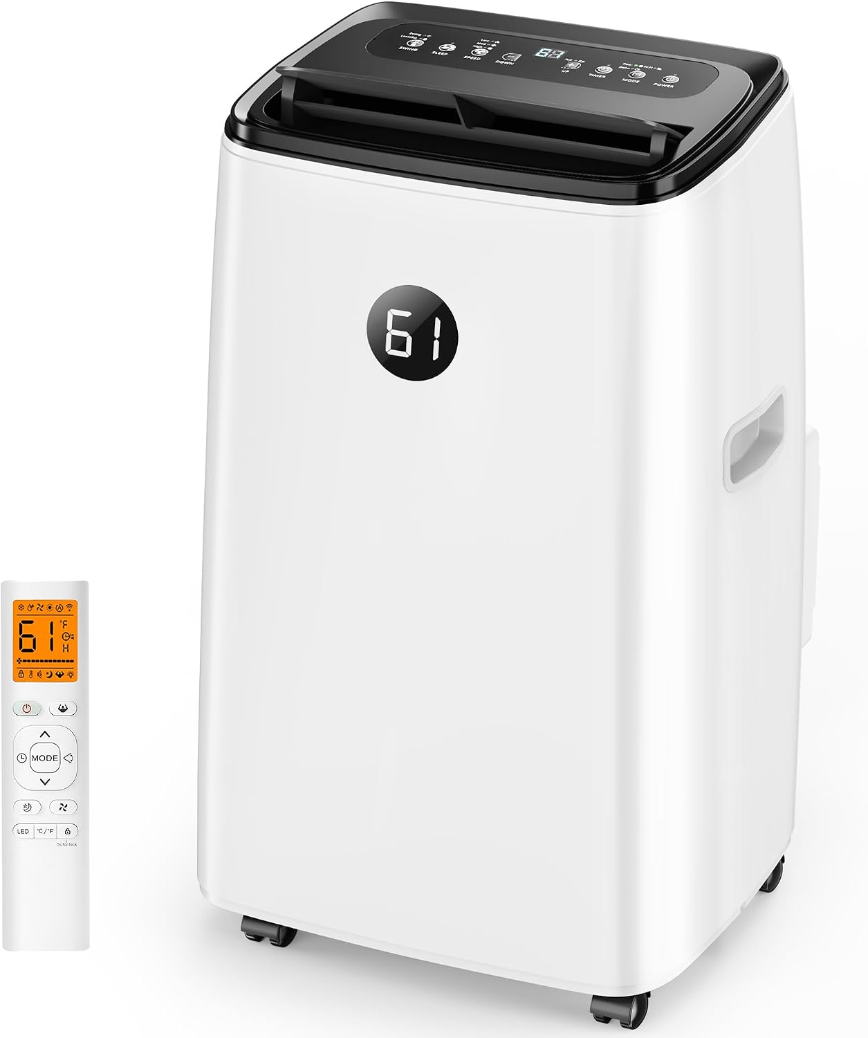 14000 BTU Portable Air Conditioners Cools Up to 700 Sq.Ft, 3-in-1 Energy Efficient Portable AC Unit with Remote Control,Dehumidifier Fan,Smart Quiet Sleep Mode,Timer,Auto Swing,for Room Bedrooms