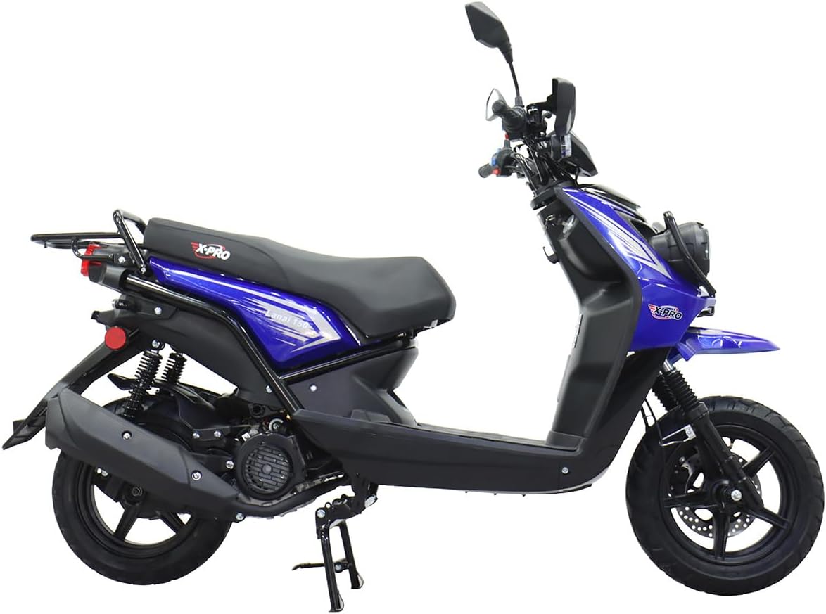 X-PRO X19 150 Moped Street Gas Moped 150cc Adult Bike with 12" Aluminum Wheels (Blue, Factory Package)