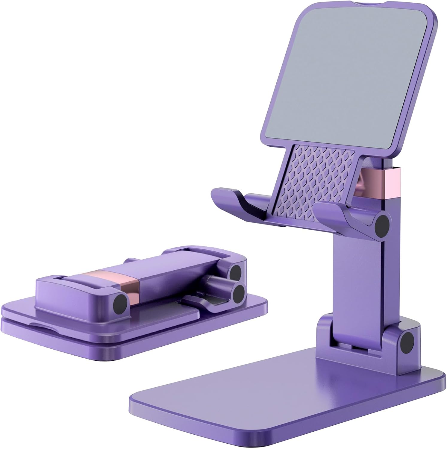 Cell Phone Stand Cute Mobile Holder For iPhone Desk Office Accessories | for thick cases; Under 12" Tablets, e-readers; Folds flat; Anti-slip; Weighted base