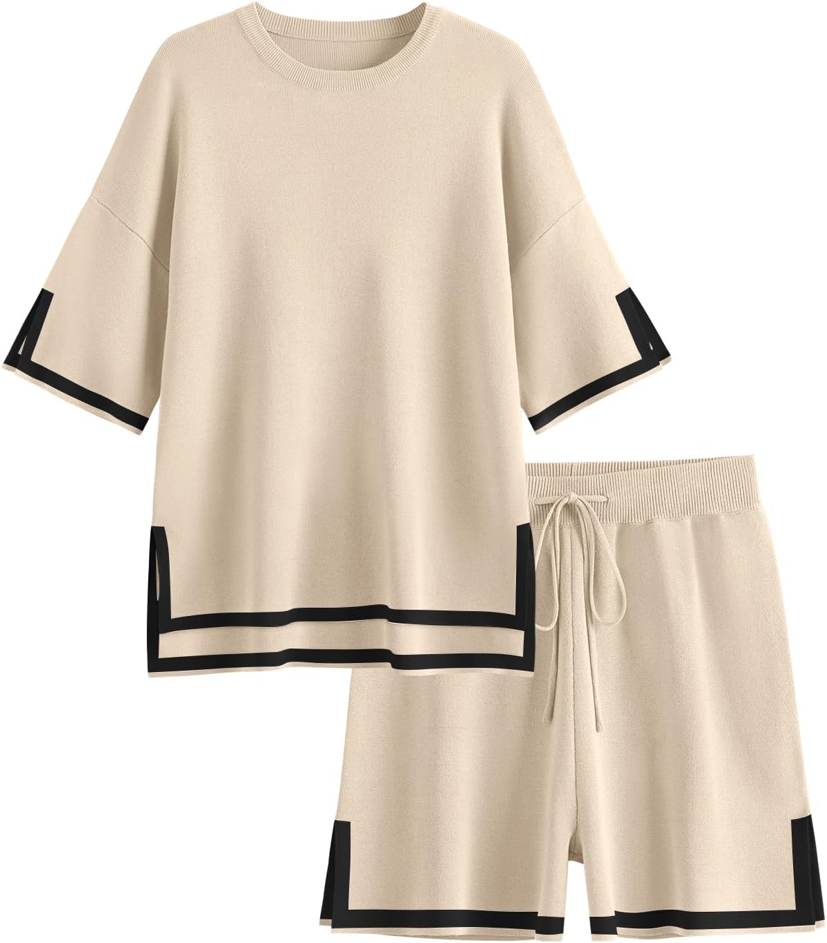 LILLUSORY 2 Piece Sets for Women Summer 2026 Two Piece Matching Lounge Sets Short Casual Outfits Cute Vacation Clothes