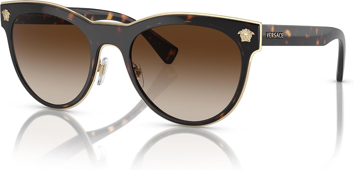 VERSACE VE2198 Phantos Shape Metal Sunglasses 54mm