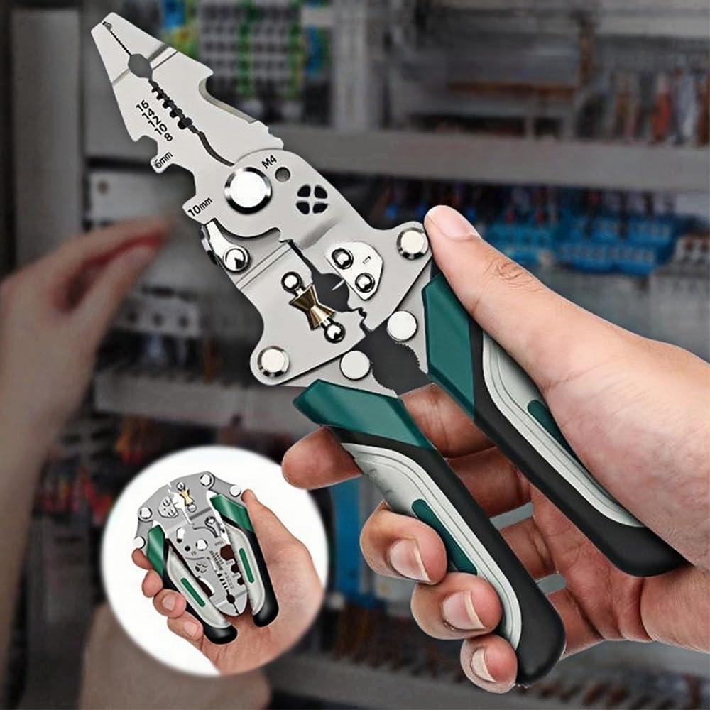 New Multifunctional Foldable Automatic Wire Stripper and Cutter,Wire Crimping Tool for Wire Repair and Splicing