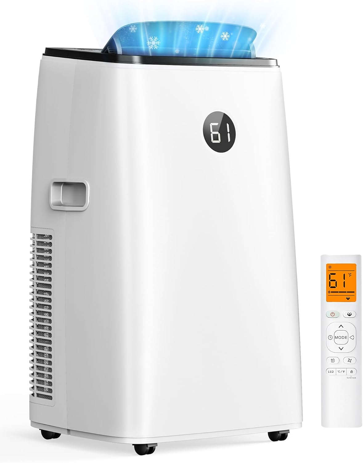 14000 BTU Portable Air Conditioner for Large Rooms up to 700 Sq. Ft., 3-in-1 Portable AC Unit with Fan, Dehumidifier, Self-Evaporating, 48dB Sleep Mode, Remote, Auto Swing, Window Kit