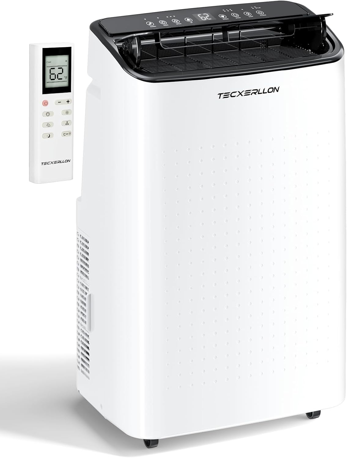 TECXERLLON 15,000 BTU Portable Air Conditioner for Large Room up to 800 Sq. Ft., Quiet 48dB 4-in-1 AC Unit with Dehumidifier, Self-Evaporating, Sleep Mode, Remote & Window Kit