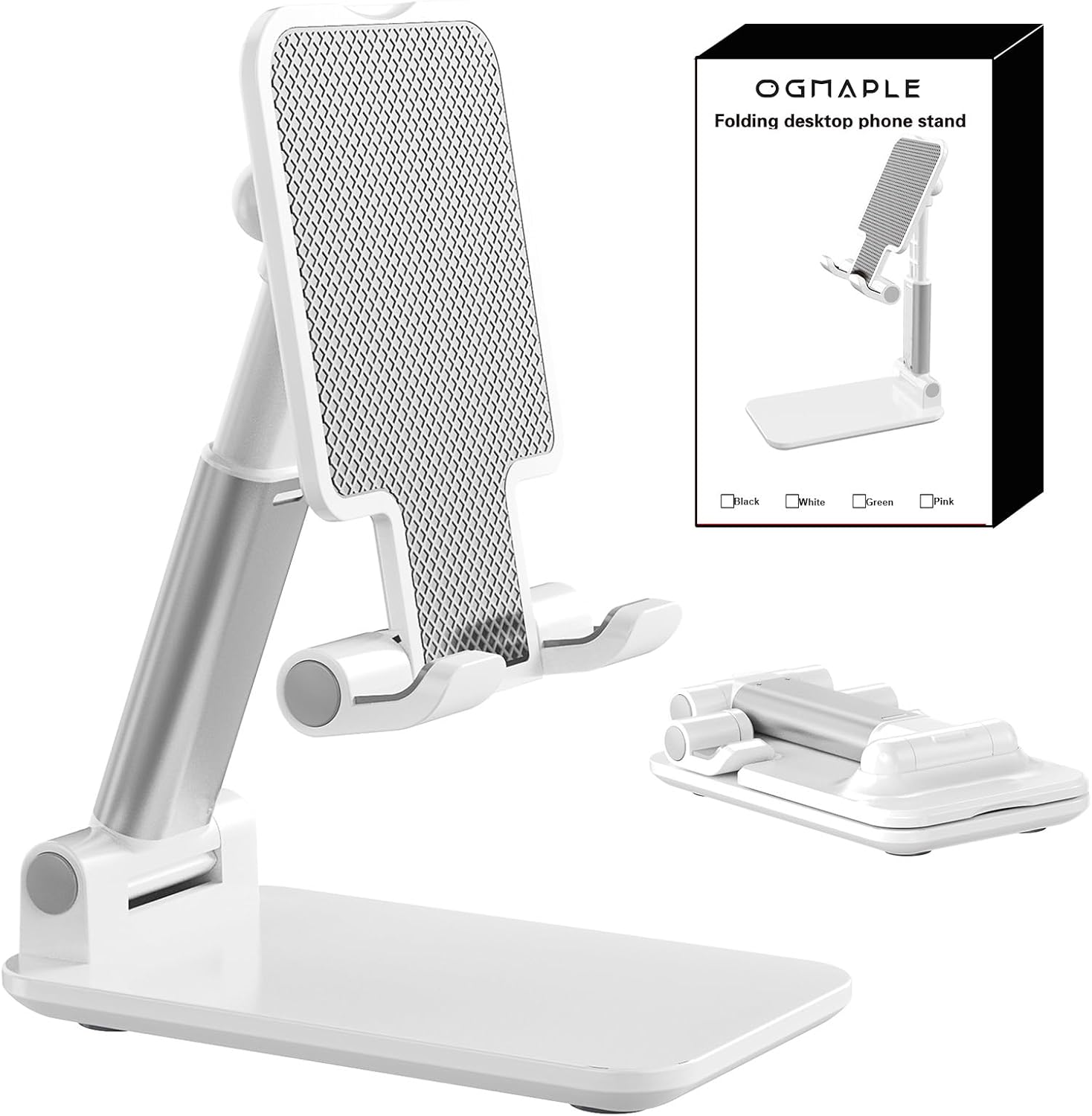 Phone Stand for Desk Cell Phone Holder Stands for iPhones | Mini, Cute, Portable, Fully Foldable, Under 8" Devices, All Smart phones, Office Accessories