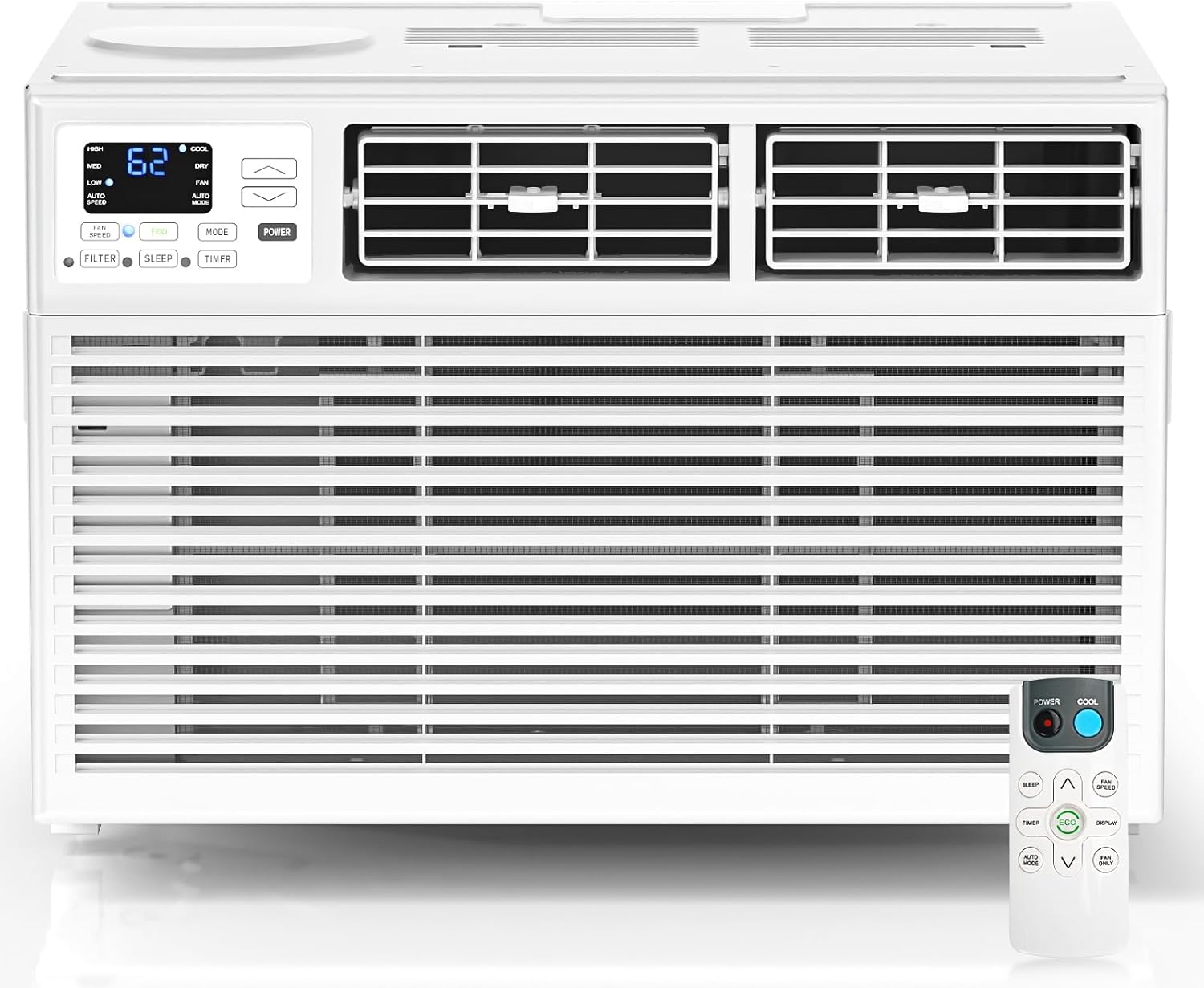 ZAFRO 8,000 BTU Window Air Conditioner Cools Up to 350 Sq.Ft.,Window AC Units with 7 Modes&4 Speeds,Quiet Operation,Energy Saving with Remote,Easy Installation for Bedroom,Small Rooms,White[2026New]