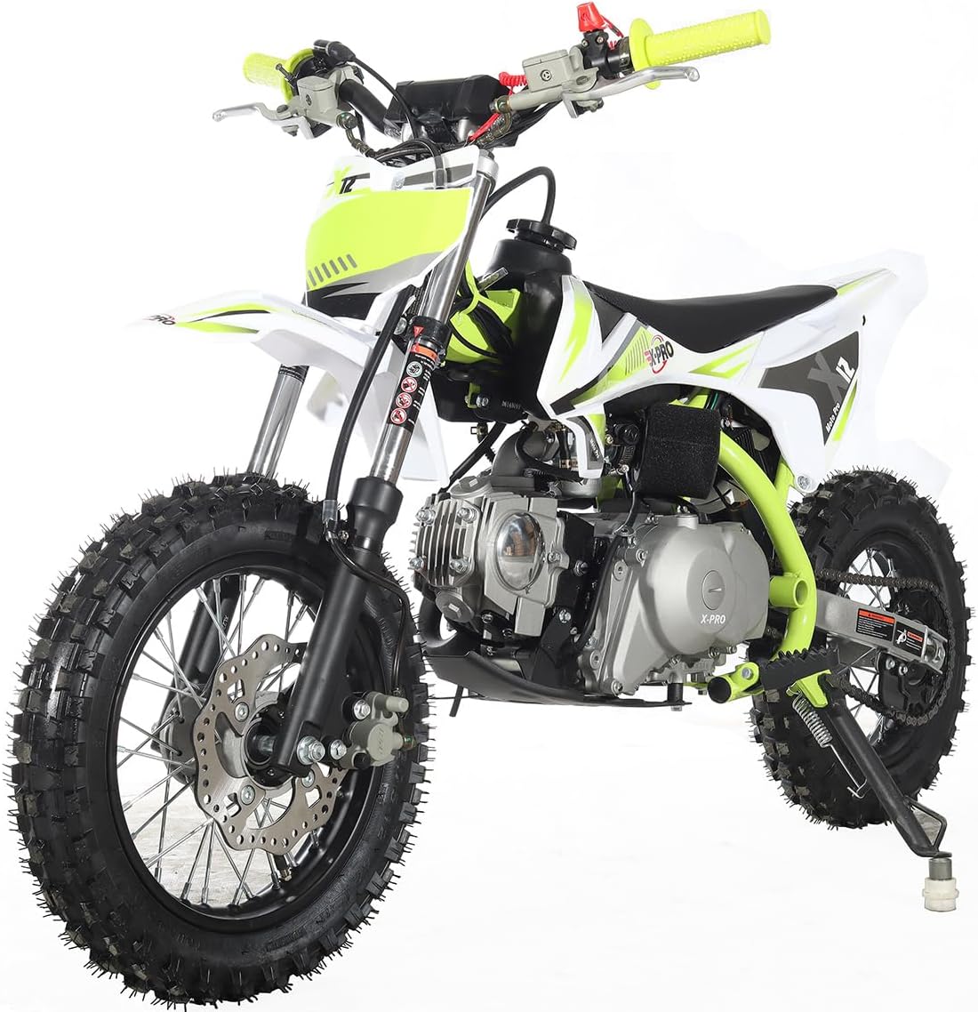 X-PRO X12 110cc Dirt Bike Automatic Transmission Electric Start Gas Dirt Bike Pit Bikes Youth Dirt Pitbike,12"/10" Tires!(Green)