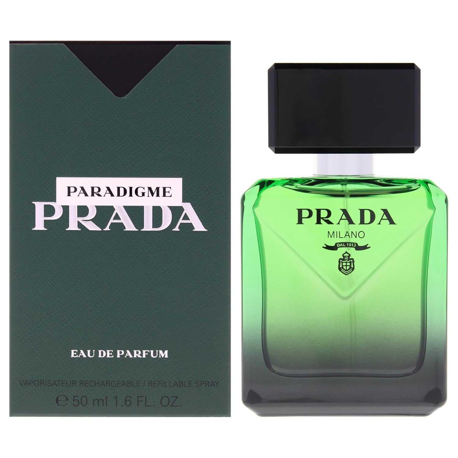 Prada Paradigme Eau De Parfum Refillable Spray for Men, 1.6 Ounce