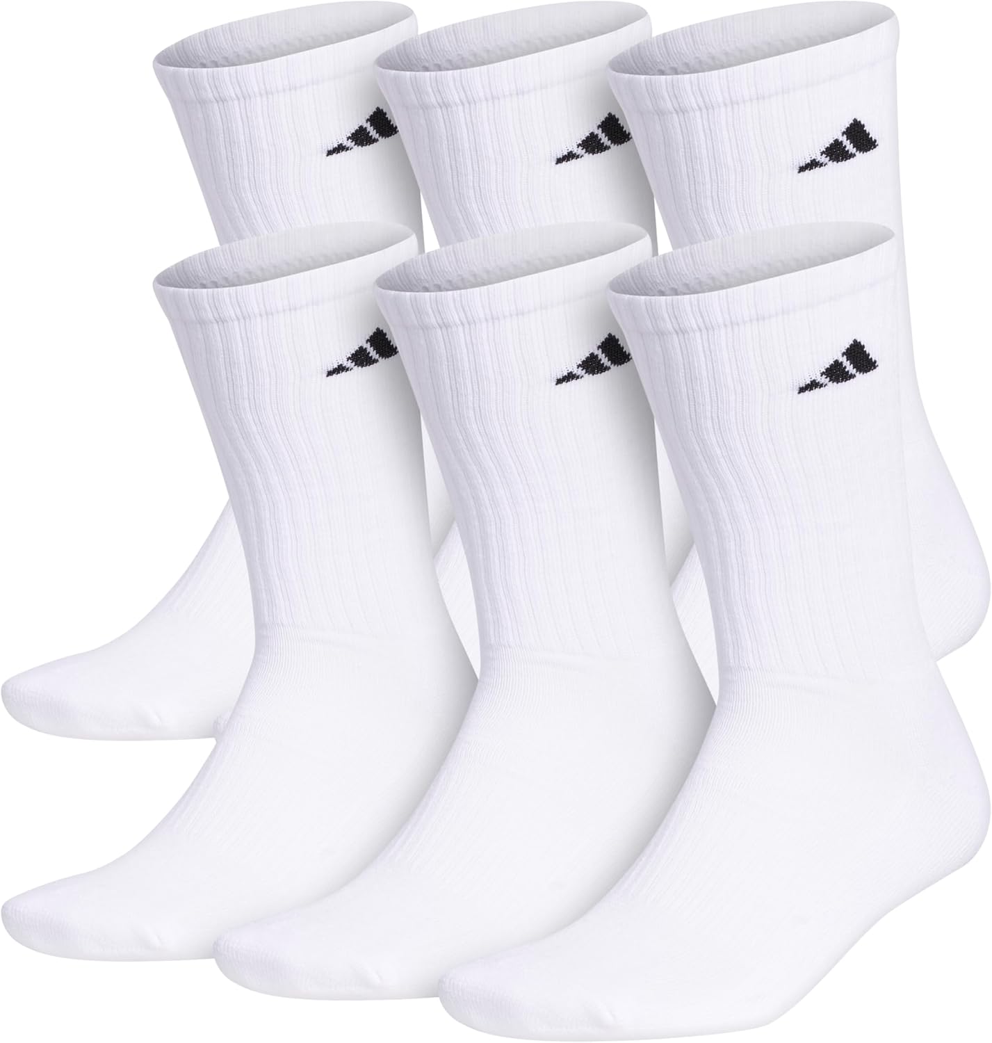 adidas Men's Athletic Cushioned Crew Socks (6 Pairs) Durable & Comfortable