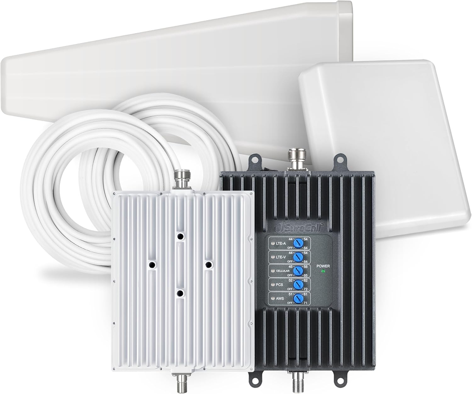 SureCall Fusion4Home Max | Most Powerful 5G/4G Cell Phone Signal Booster for Home | Best-in-Class Extended Range Technology | All-Carrier Verizon AT&T T-Mobile US Cellular | FCC Certified USA Company