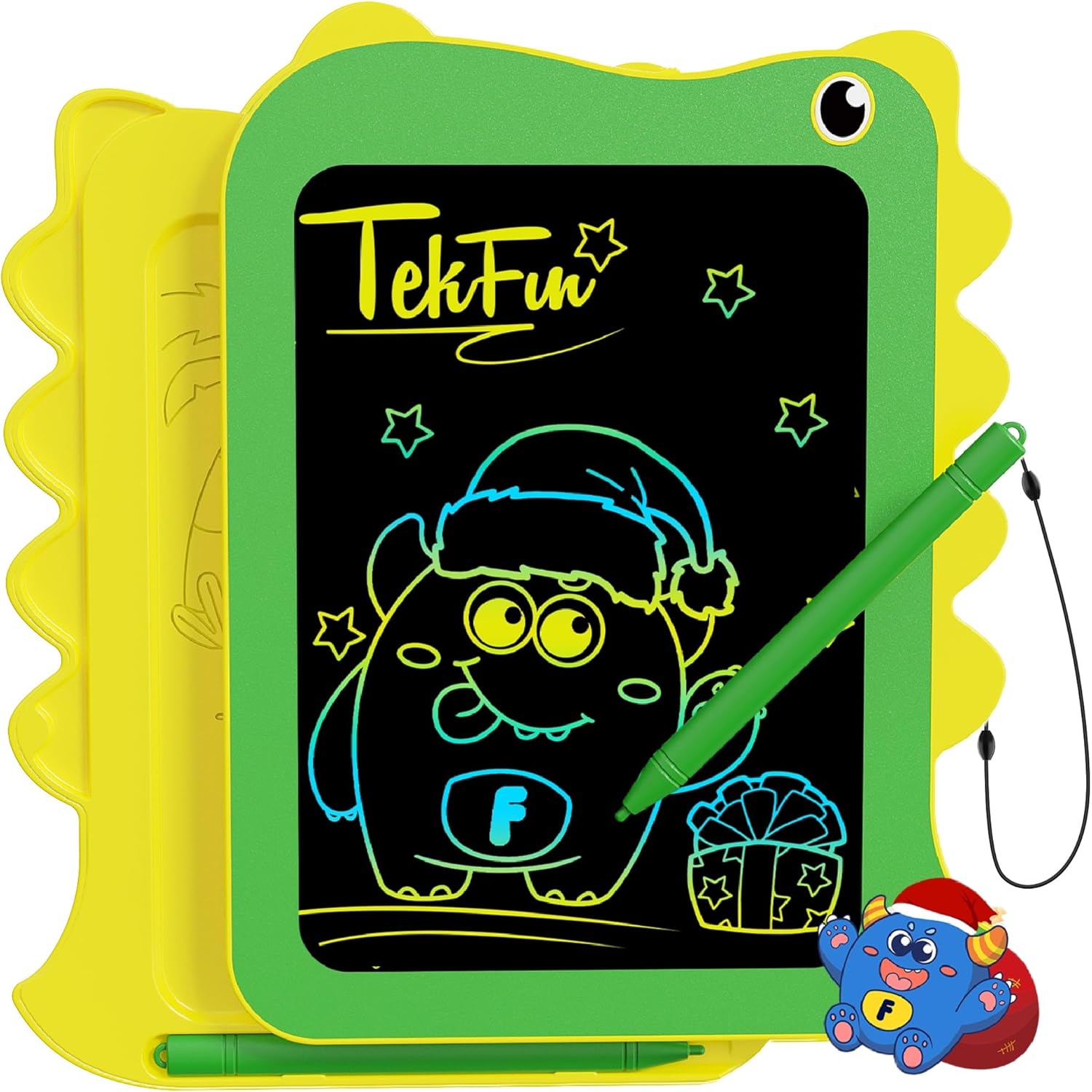 TEKFUN LCD Writing Tablet for Kids, Doodle Board Drawing Pad, Dinosaur Toys for Kids, Travel Toys for 3 4 5 6 Year Old Boys Girls, Easter Birthday Christmas Gift (8.5in Green)