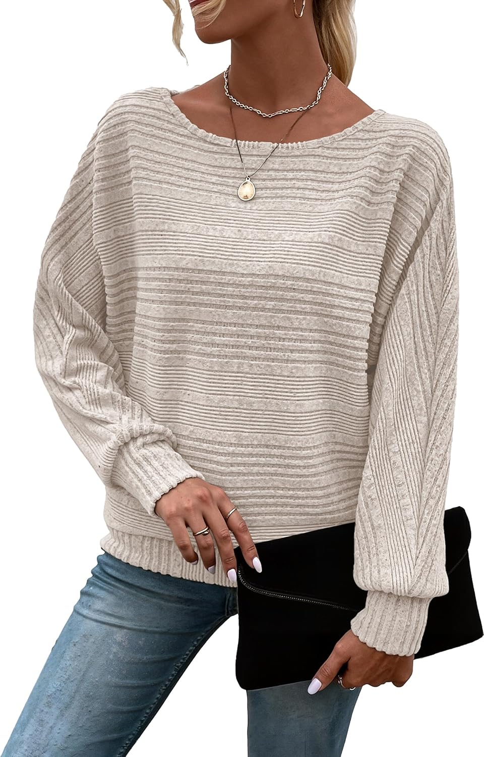 Womens Long Sleeve Shirts Crewneck Tunic Tops Pullover Sweaters Business Casual Blouses Fall Fashion 2026