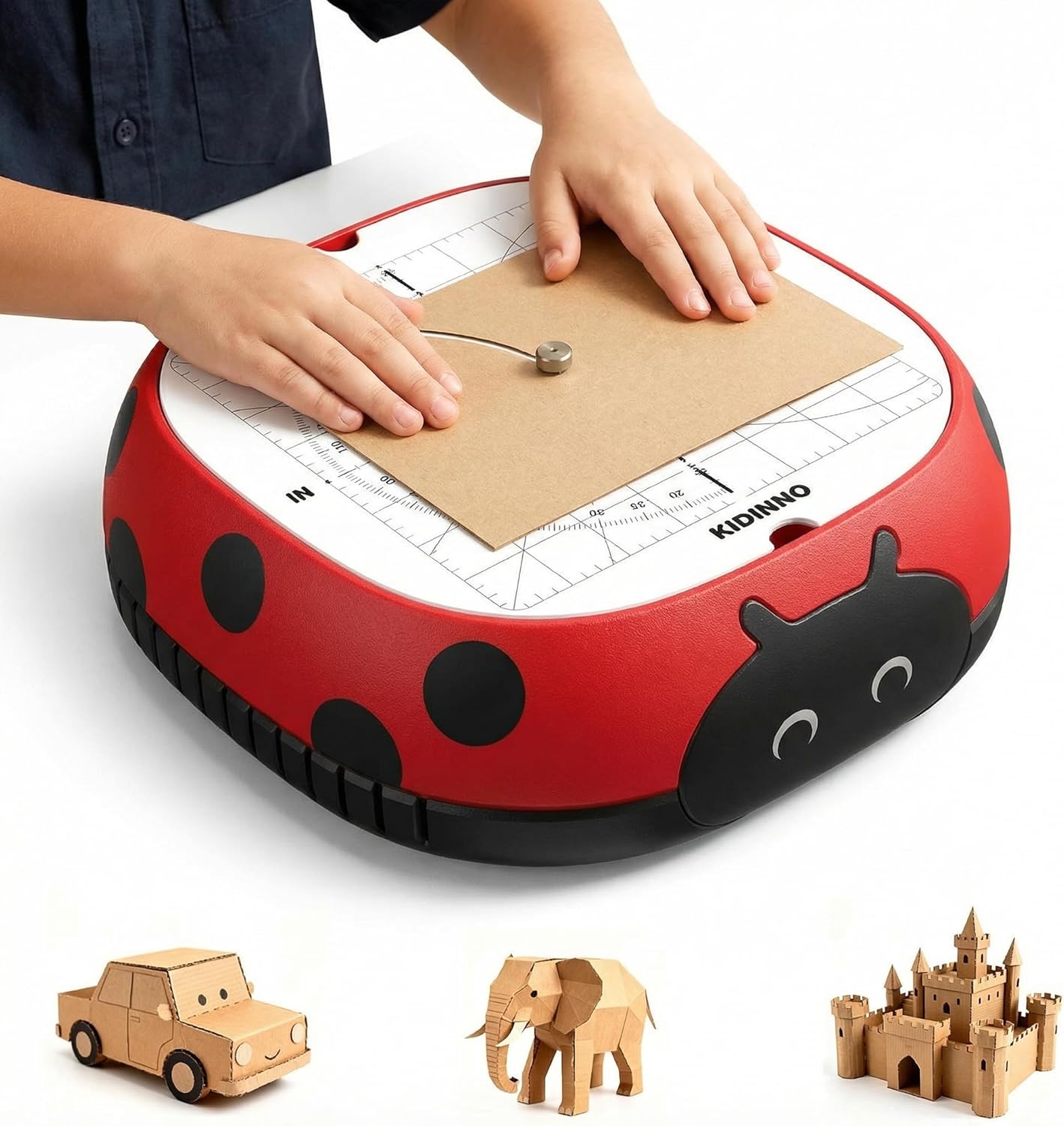 Safe Power Cardboard Cutter for Kids, STEM + STEAM Educational Toy for Boys and Girls Ages 5+, Upcycled Tool for DIY Cardboard Projects, Engineering & Creativity