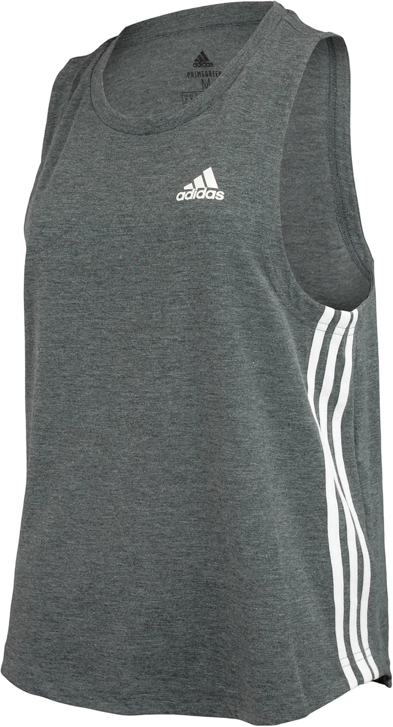 adidas Women's 3 Stripes Loose Fit Athletic Tank Top