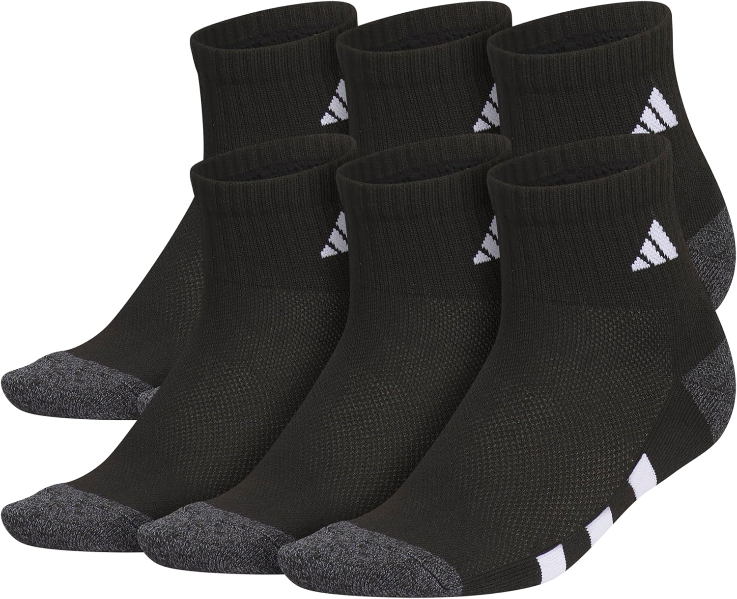 adidas Kids Athletic Cushioned 6-Pack Quarter Socks (Little Kid/Big Kid/Adult)