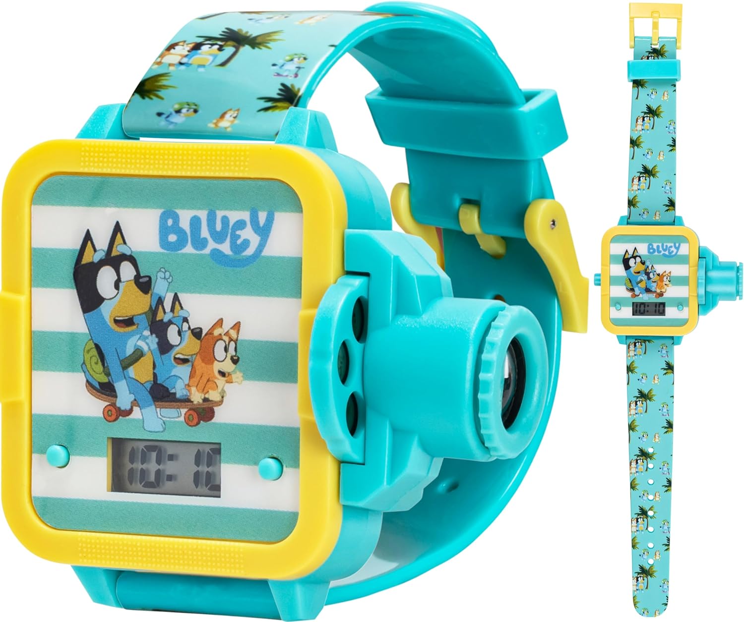 Bluey Kids Digital Projector Watch with 6 Image Slides, Adjustable Character Strap, Digital LCD Display, Bright Projection Button, Fun for Preschool Ages, Wrist Size 5.5"–8"