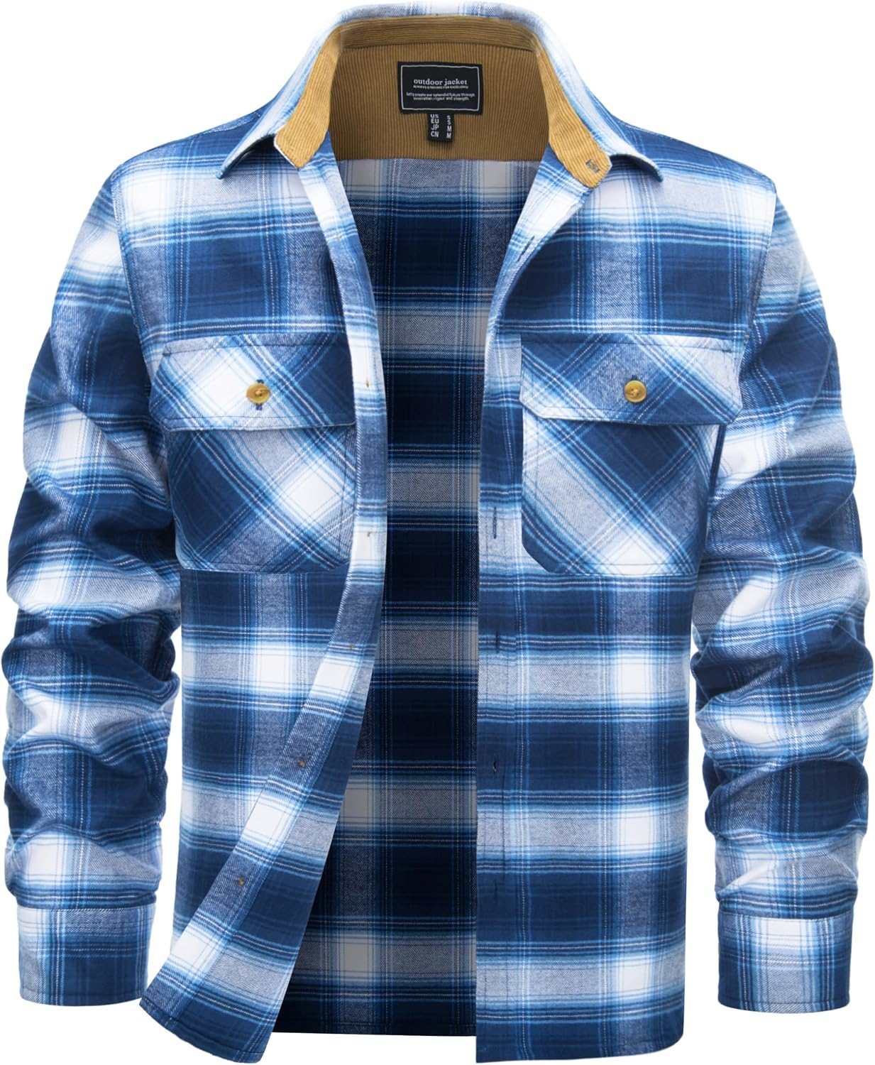 Cotrasen Mens Flannel Shirts Cotton Plaid Button Down Casual Shirt | Fall Cotton Shirts Soft Breathable Long Sleeve Flannel Plaid Shirts Button Down Work Western Trendy Casual