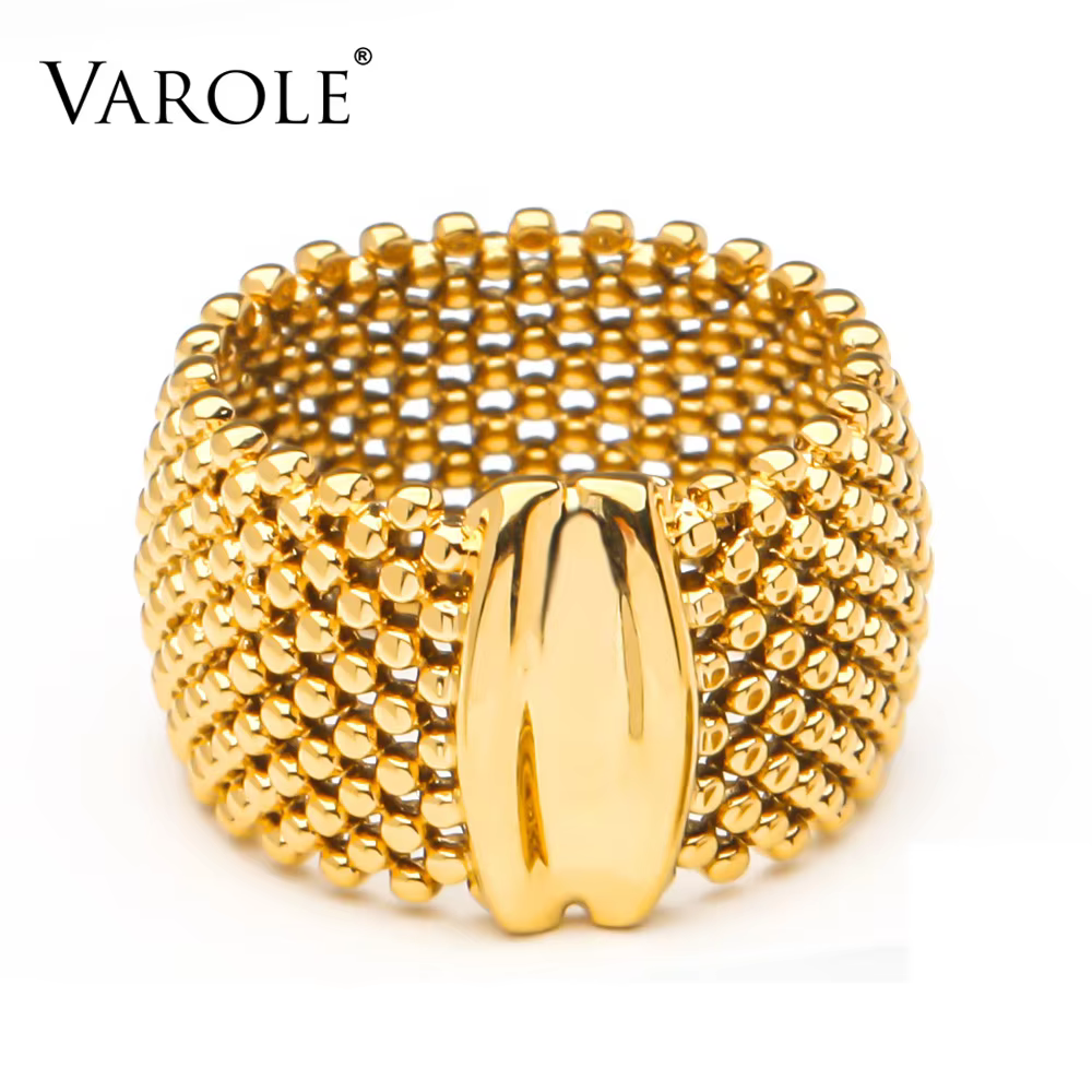VAROLE Beads Rings For Women Gold Color Elegant Ring Friends Gifts Fashion Jewelry Anillos Mujer
