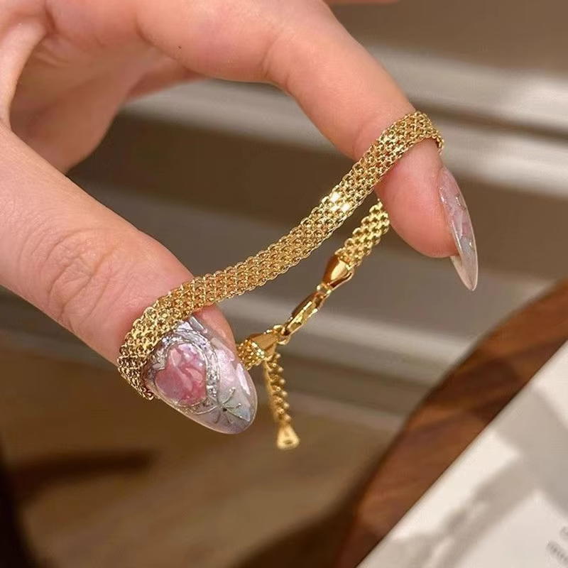 Stainless Steel Watch Strap Bracelets Vintage Woven Strap Bracelet for Women Trendy Daily Simple Versatile High-end Jewelry Gift