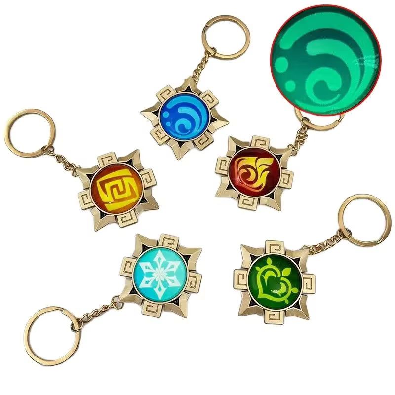 Game Impact Vision Fontaine Water God Focalors Lyney and Lynette Keychain Luminous 7 Element Eye Of Original God Toy KeyRing - AliExpress 36