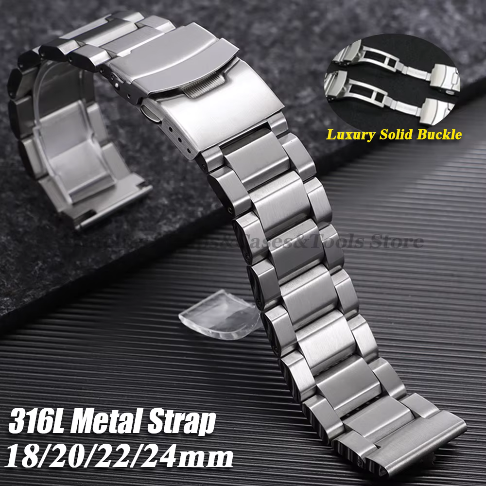 316L Solid Stainless Steel Watch Strap 18mm 20mm 22mm 24mm Band for Seiko for Rolex for Omega Luxury Folding Buckle Wristbands - AliExpress 1511