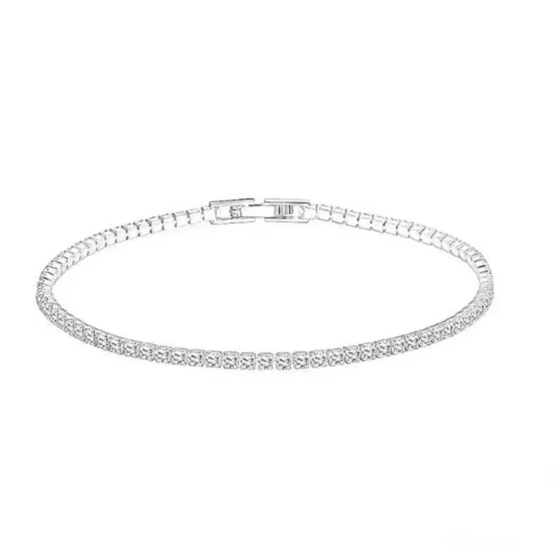 925 Sterling Silver Bracelet 16CM To 19CM Tennis Bracelet 2.5MM Zirconia Anniversary Gift - AliExpress 36
