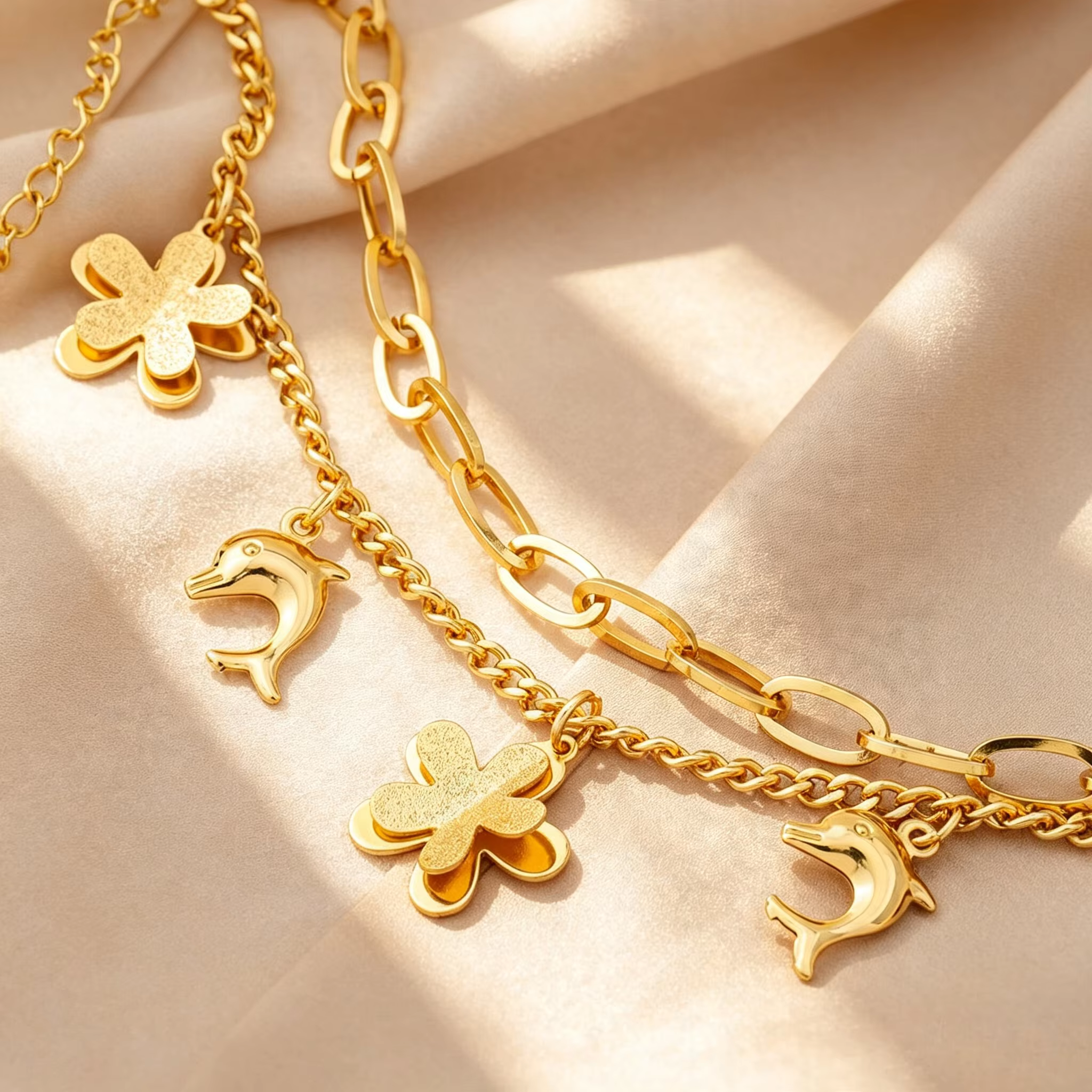 Gold Plated Bracelet Hip Hop Style Unique Fashion Fun Design Curved Unisex Jewelry