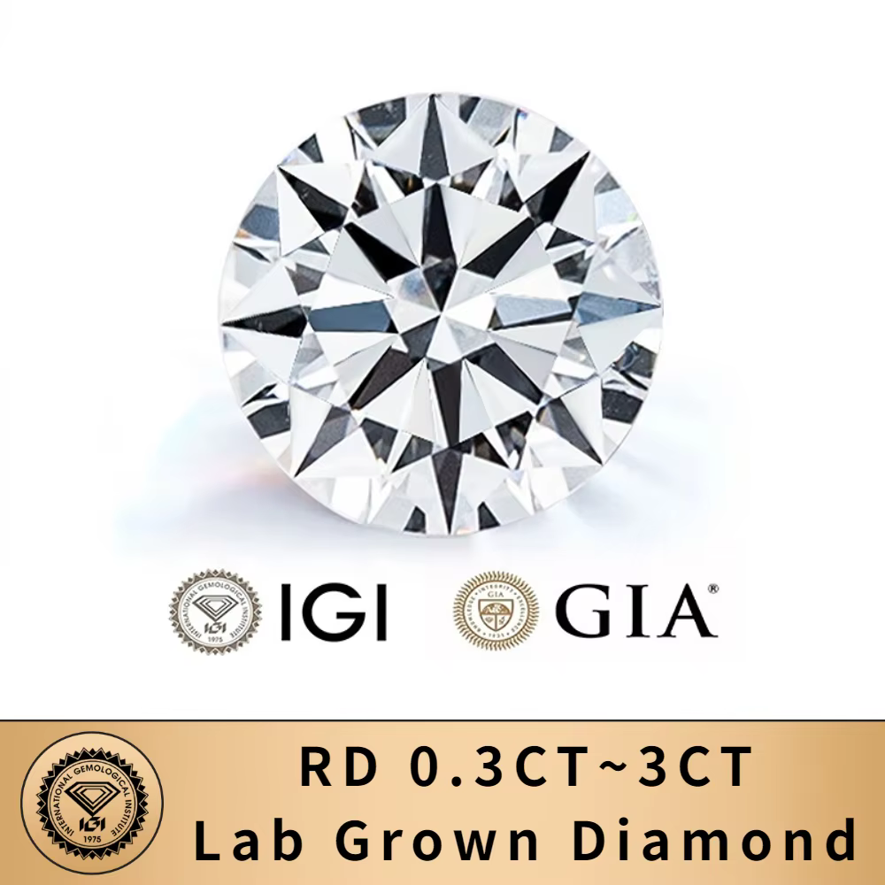 0.3ct 0.5ct 0.8ct 1ct 1.5ct 2ct 3ct With IGI GIA Certificates Lab Grown Diamonds CVD HPHT Lab Created Diamond Wholesale