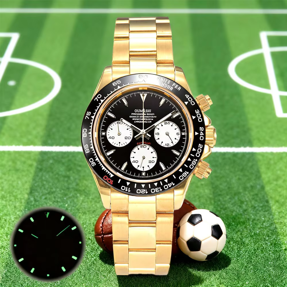39mm custom men's watch VK63 movement chronograph sapphire glass luxury business men's VK3 custom wristwatch