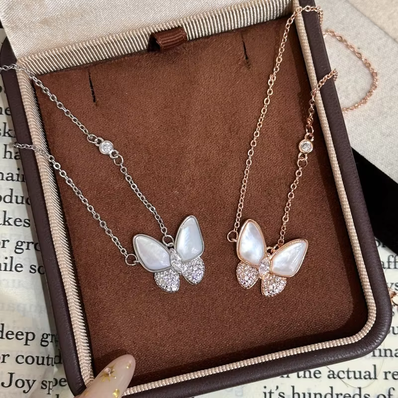 Natural Shell Butterfly Pendants Necklaces for Women AAA Cubic Zirconia Splice Statement Fashion Z218 - AliExpress 36