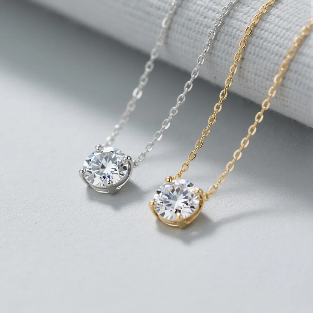 Real Moissanite 925 Sterling Silver Necklace Pendan Classics for Women Exquisite Wedding Jewelry Accessories Fashion Gifts - AliExpress 36